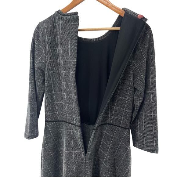 NWT Banana Republic Gray Windowpane 3/4 Sleeve
Scoop Neck Casual Dress Size 6 - Picture 7 of 11